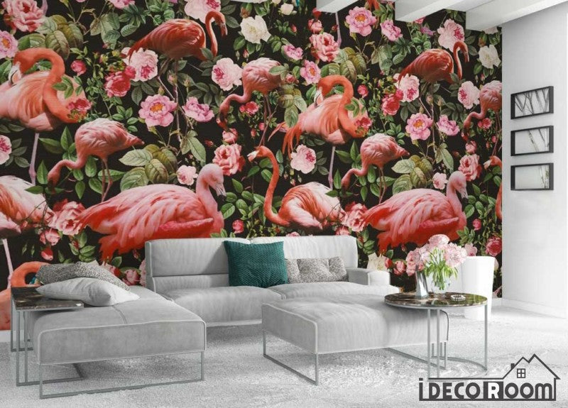 Medieval  flamingo rose wallpaper wall murals IDCWP-HL-000406