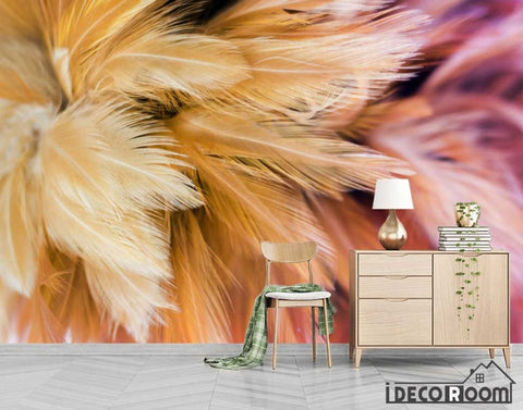 Image of Modern minimalist gold feather wallpaper wall murals IDCWP-HL-000413