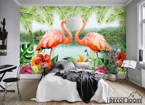 Image of Flamingo modern minimalist Nordic wallpaper wall murals IDCWP-HL-000425