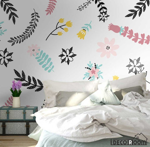 Modern plant flower leaves minimalism paper wallpaper wall murals IDCWP-HL-000430