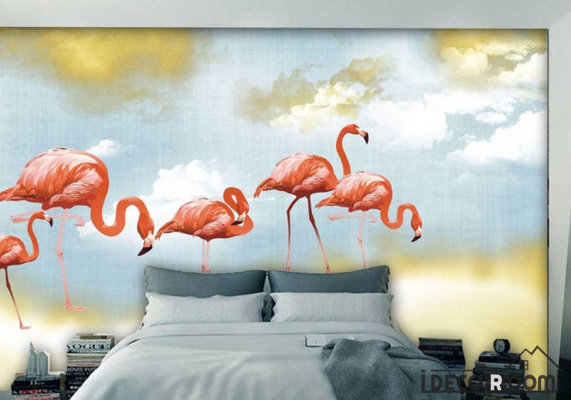 The flamingo beautiful Nordic wallpaper wall murals IDCWP-HL-000435