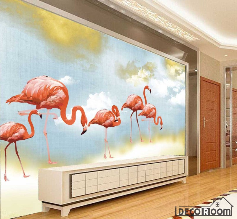 The flamingo beautiful Nordic wallpaper wall murals IDCWP-HL-000435