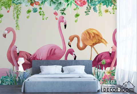 Scandinavian retro flamingo sofa wallpaper wall murals IDCWP-HL-000459