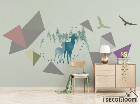 Nordic modern minimalist abstract geometric wallpaper wall murals IDCWP-HL-000465