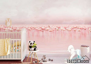 Nordic minimalist red flamingo sofa wallpaper wall murals IDCWP-HL-000485