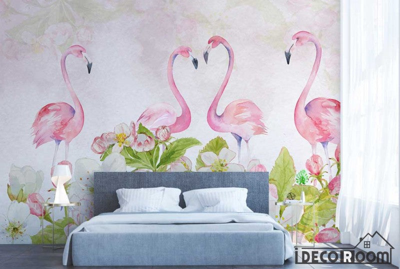 Modern minimalist flamingo floral Nordic wallpaper wall murals IDCWP-HL-000496