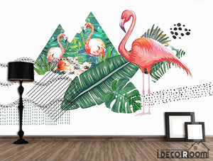 European tropical rainforest  flamingo wallpaper wall murals IDCWP-HL-000497