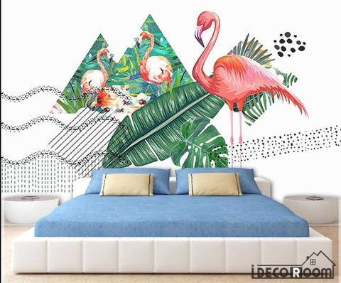 Image of European tropical rainforest  flamingo wallpaper wall murals IDCWP-HL-000497