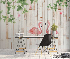 Modern minimalist  watercolor flamingo wallpaper wall murals IDCWP-HL-000501