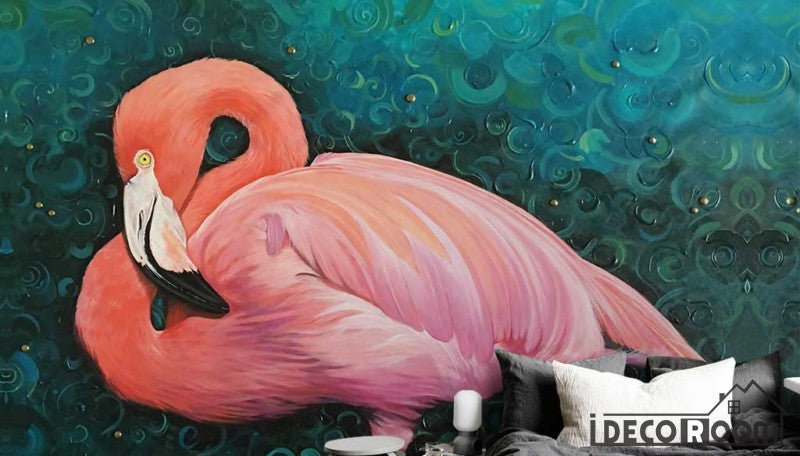 European Oil Painting Flamingo wallpaper wall murals IDCWP-HL-000504