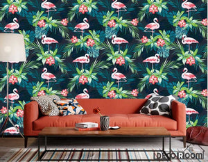 Nordic minimalist  watercolor flamingo wallpaper wall murals IDCWP-HL-000519