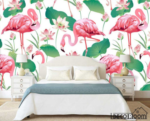Image of minimalist abstract lotus flamingo industrial wallpaper wall murals IDCWP-HL-000540