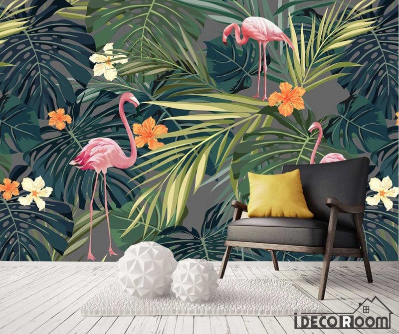 Nordic tropical leaves wallpaper wall murals IDCWP-HL-000553