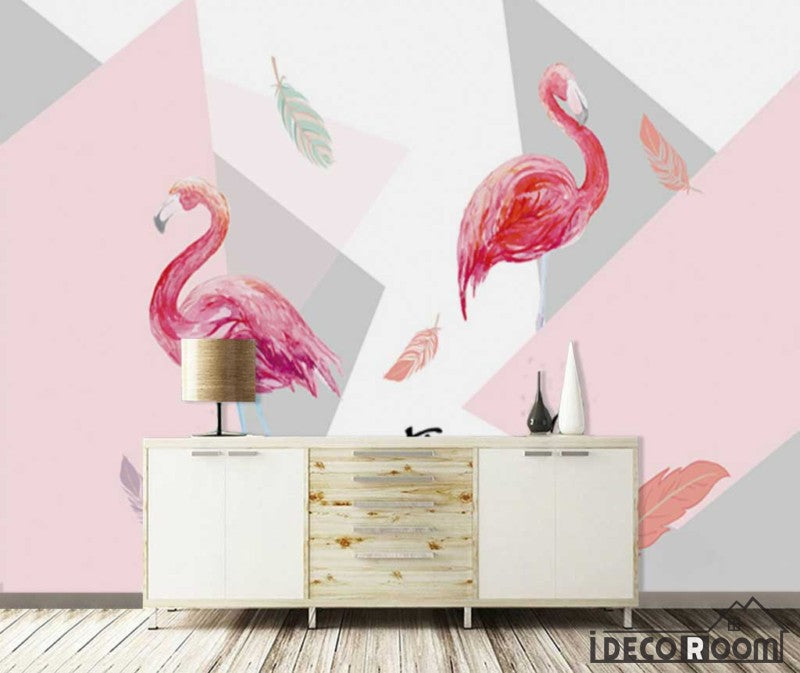 Nordic  Geometric Flamingo wallpaper wall murals IDCWP-HL-000560