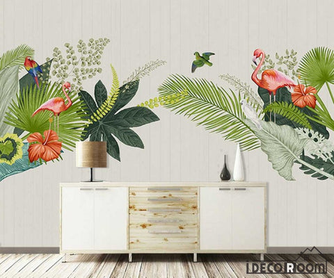 Image of Nordic  Tropical Rainforest Flamingo wallpaper wall murals IDCWP-HL-000562