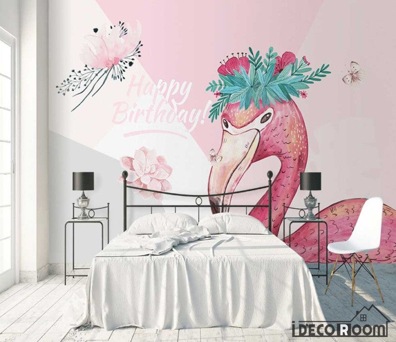 Nordic  flamingo sofa wallpaper wall murals IDCWP-HL-000575