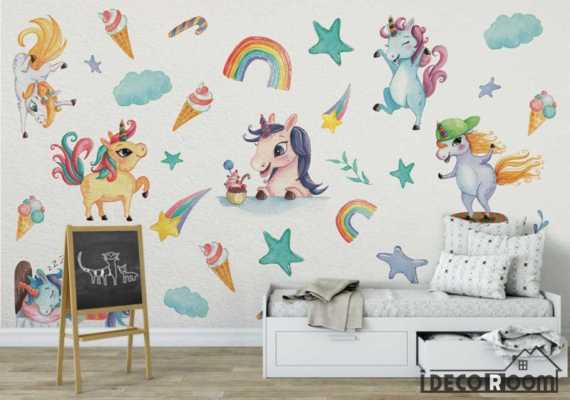 Nordic minimalist unicorn decoration wallpaper wall murals IDCWP-HL-000577