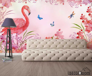 Nordic Flamingo European butterfly wallpaper wall murals IDCWP-HL-000598