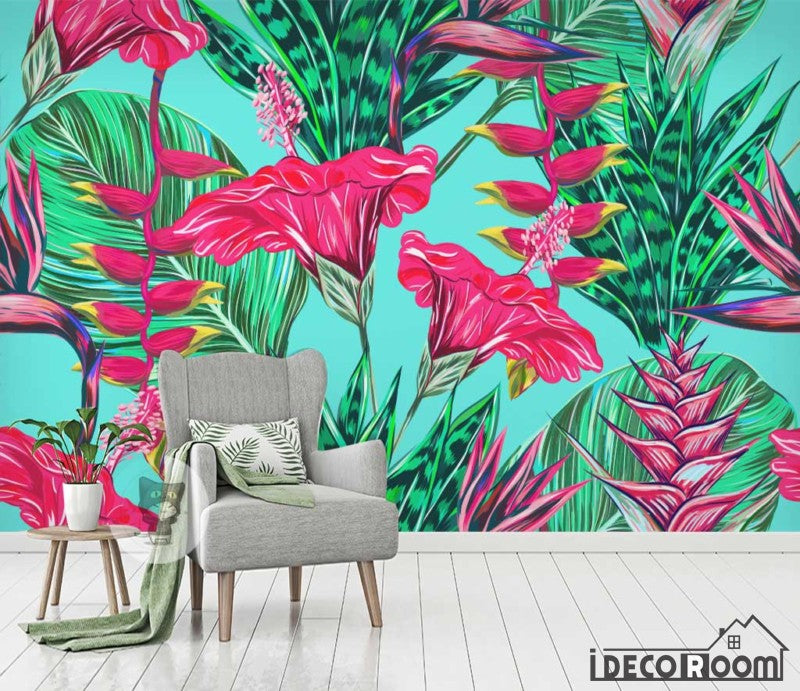 Flowers plant tropical rainforest wallpaper wall murals IDCWP-HL-000615