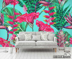 Flowers plant tropical rainforest wallpaper wall murals IDCWP-HL-000615