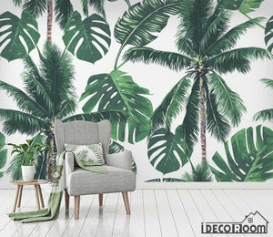 Vector coconut rainforest wallpaper wall murals IDCWP-HL-000618