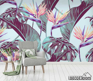 Fashion tropical plant rainforest wallpaper wall murals IDCWP-HL-000619