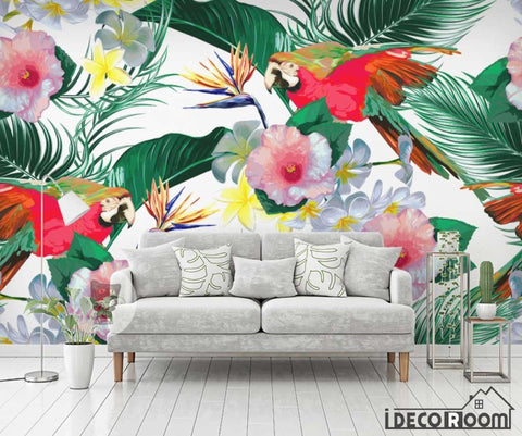 Image of Tropical flowers plants rainforest wallpaper wall murals IDCWP-HL-000620