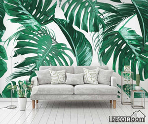 Tropical plant foliage rainforest wallpaper wall murals IDCWP-HL-000621