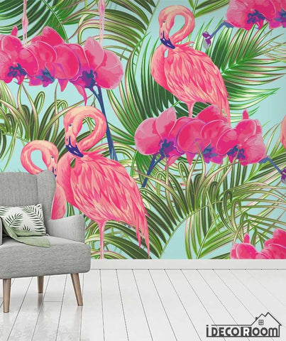 Image of Tropical flowers plants rainforest wallpaper wall murals IDCWP-HL-000625