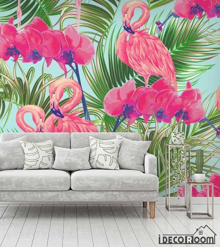 Tropical flowers plants rainforest wallpaper wall murals IDCWP-HL-000625