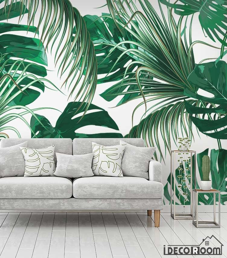 Tropical plant foliage wallpaper wall murals IDCWP-HL-000626