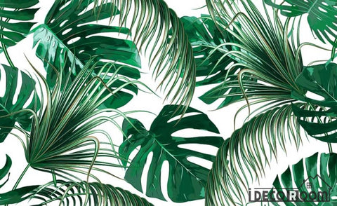 Image of Tropical plant foliage wallpaper wall murals IDCWP-HL-000626