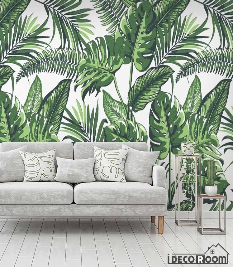 Plant foliage tropical rainforest wallpaper wall murals IDCWP-HL-000627