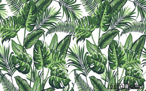 Image of Plant foliage tropical rainforest wallpaper wall murals IDCWP-HL-000627