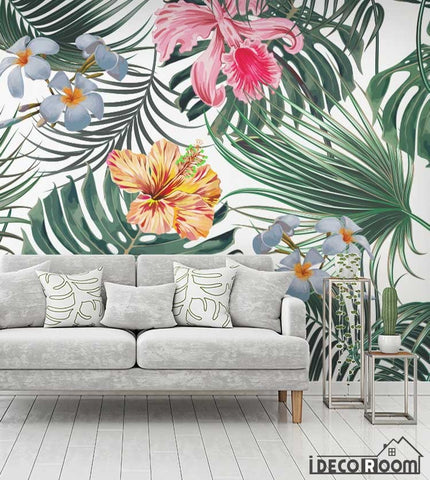 Image of Flowers foliage tropical rainforest wallpaper wall murals IDCWP-HL-000629