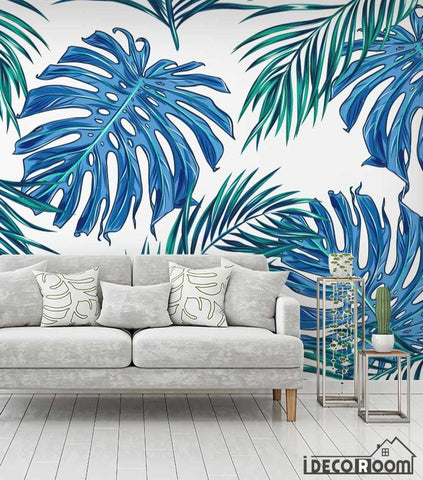 Image of Tropical leaves rainforest wallpaper wall murals IDCWP-HL-000633