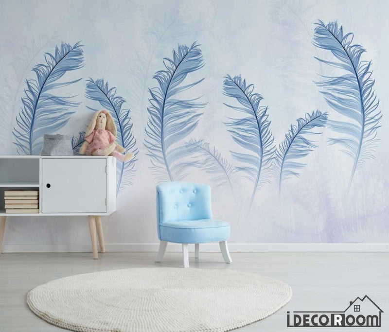 Modern minimalist color feather Nordic wallpaper wall murals IDCWP-HL-000655