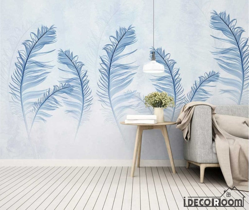 Modern minimalist color feather Nordic wallpaper wall murals IDCWP-HL-000655