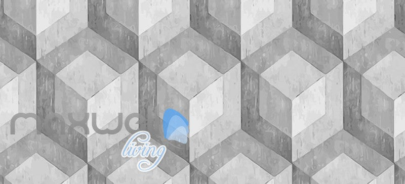 Optical Illusion Concrete Square Pattern Art Wall Murals Wallpaper Decals Prints Decor IDCWP-JB-000024