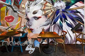 Painting Lady Pale Art Watercolour Art Wall Murals Wallpaper Decals Prints Decor IDCWP-JB-000045