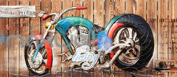 Chopper Harley Davidson Art Wood Wall Art Wall Murals Wallpaper Decals Prints Decor IDCWP-JB-000053