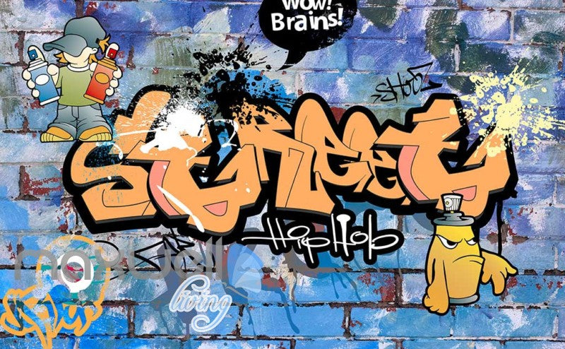 Brick Wall Graffiti Art Hiphop Art Wall Murals Wallpaper Decals Prints Decor IDCWP-JB-000055