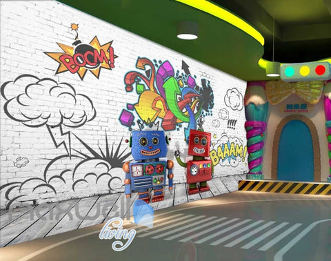 Image of Robots Graffiti Wall Desgin Art Wall Murals Wallpaper Decals Prints Decor IDCWP-JB-000056