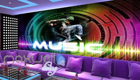 Image of Bright Colour Music Party Sound Design Art Wall Murals Wallpaper Decals Prints Decor IDCWP-JB-000066