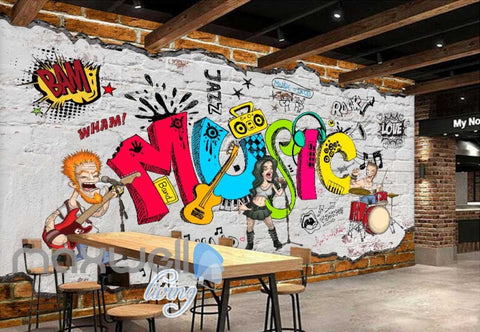 Image of Animated Band Music Cartoon Comic Art Wall Murals Wallpaper Decals Prints Decor IDCWP-JB-000079