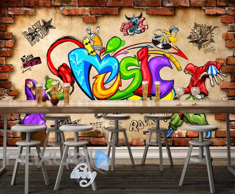 Image of Music Animated Art Graffiti Hiphop Art Wall Murals Wallpaper Decals Prints Decor IDCWP-JB-000080