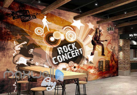 Image of Rock Concert Musician Jumping Art Art Wall Murals Wallpaper Decals Prints Decor IDCWP-JB-000081