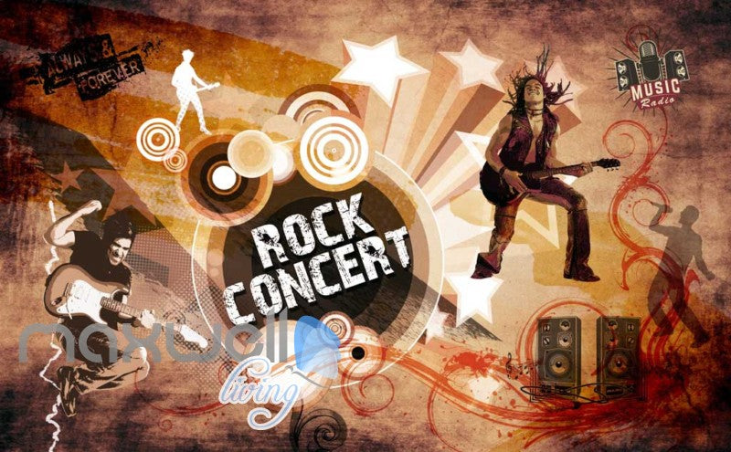 Rock Concert Musician Jumping Art Art Wall Murals Wallpaper Decals Prints Decor IDCWP-JB-000081