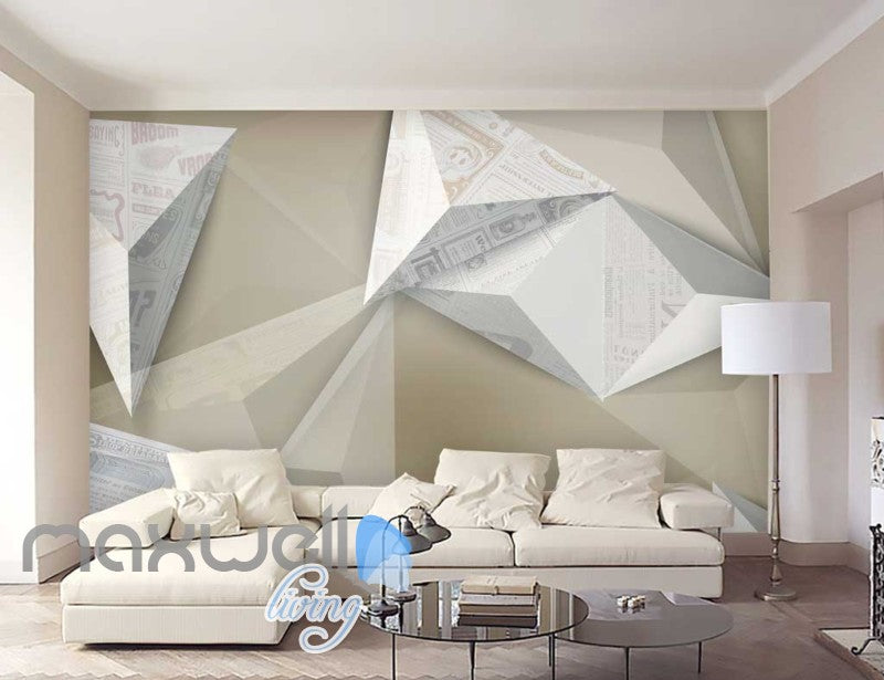 Origami White Wall Art Design Art Wall Murals Wallpaper Decals Prints Decor IDCWP-JB-000092