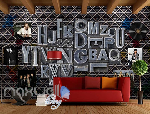 Image of Metal Letter Layout Music Bands Design Art Wall Murals Wallpaper Decals Prints Decor IDCWP-JB-000098